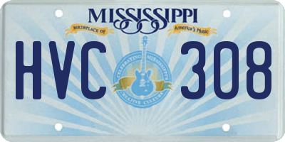MS license plate HVC308
