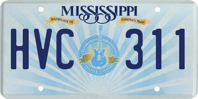 MS license plate HVC311