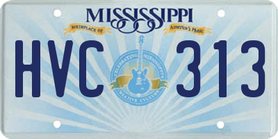 MS license plate HVC313