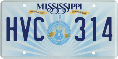 MS license plate HVC314
