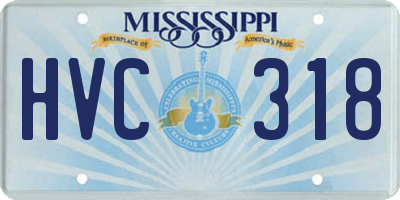 MS license plate HVC318