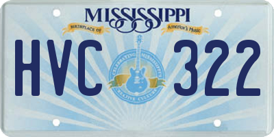 MS license plate HVC322