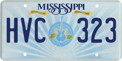MS license plate HVC323