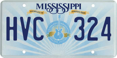MS license plate HVC324