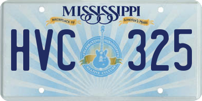 MS license plate HVC325
