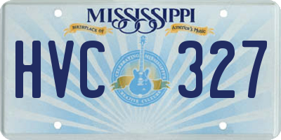 MS license plate HVC327