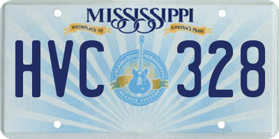 MS license plate HVC328