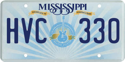 MS license plate HVC330
