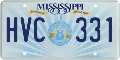 MS license plate HVC331
