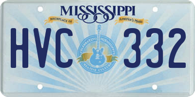 MS license plate HVC332