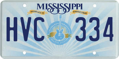 MS license plate HVC334