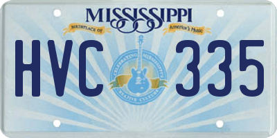 MS license plate HVC335