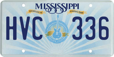 MS license plate HVC336