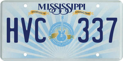 MS license plate HVC337
