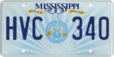 MS license plate HVC340