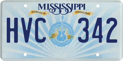 MS license plate HVC342