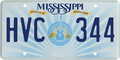 MS license plate HVC344