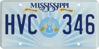 MS license plate HVC346