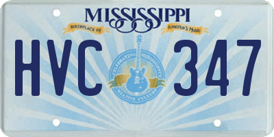 MS license plate HVC347