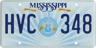 MS license plate HVC348