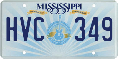 MS license plate HVC349