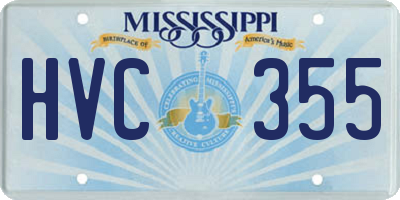 MS license plate HVC355