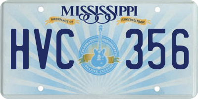 MS license plate HVC356