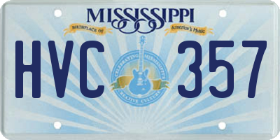 MS license plate HVC357