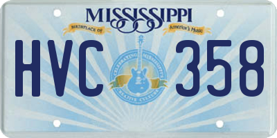 MS license plate HVC358