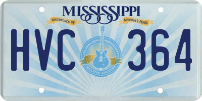 MS license plate HVC364