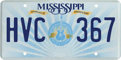 MS license plate HVC367