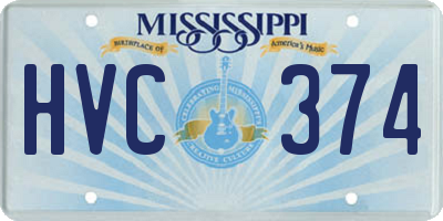 MS license plate HVC374