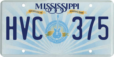 MS license plate HVC375