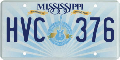 MS license plate HVC376