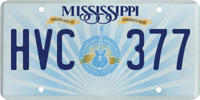 MS license plate HVC377