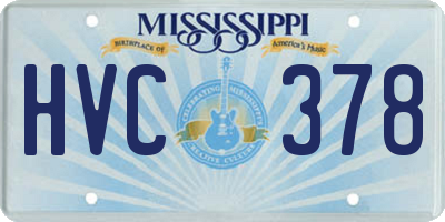 MS license plate HVC378