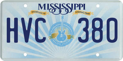 MS license plate HVC380