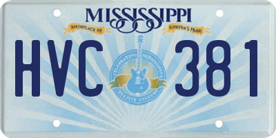 MS license plate HVC381