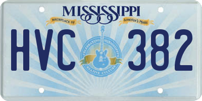 MS license plate HVC382