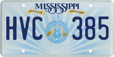 MS license plate HVC385