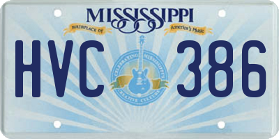 MS license plate HVC386