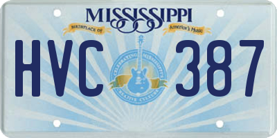 MS license plate HVC387