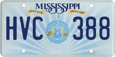 MS license plate HVC388