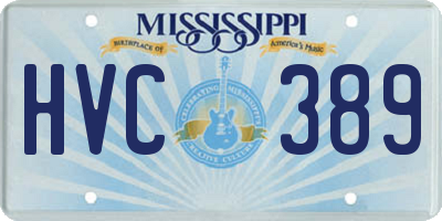 MS license plate HVC389