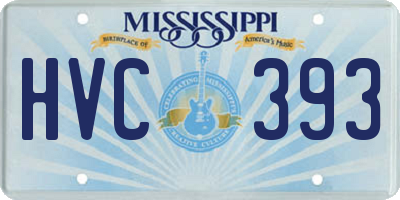 MS license plate HVC393
