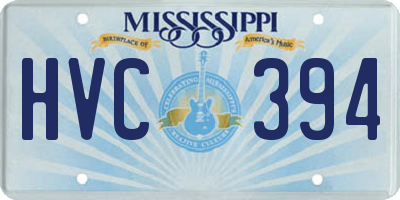 MS license plate HVC394