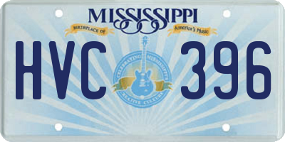 MS license plate HVC396
