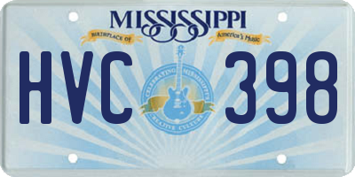 MS license plate HVC398