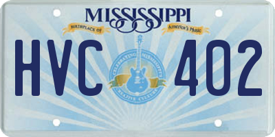 MS license plate HVC402