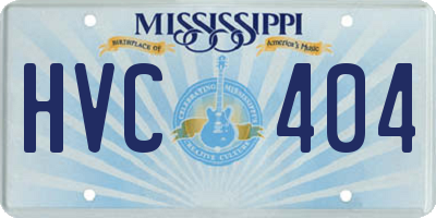 MS license plate HVC404